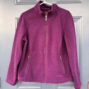 L.L. Bean Women’s Plum Full-Zip Fleece Jacket Petite Medium